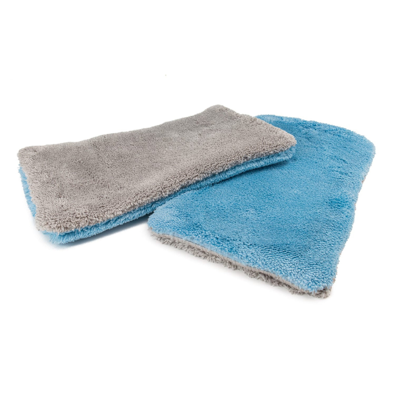 [Double Wide] Extra-Long Microfiber Wash Pad (9" x 16", 700gsm) Blue/Gray - 2 pack
