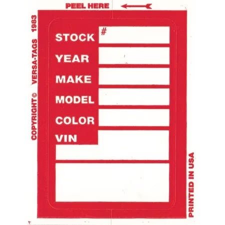 Kleer - Bak™ Stock Stickers (100/Pack) - Custom Dealer Solutions - 400NEW
