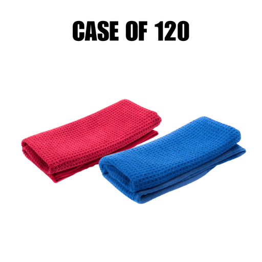 16" x 24" Silk Edge Waffle Weave Towels [Case of 120] - Custom Dealer Solutions - WAF1624R - CS120