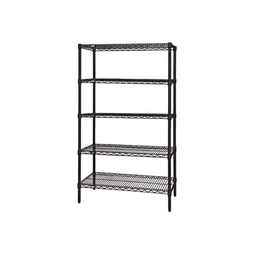 36" x 24" x 54" Black Epoxy Wire Shelving - 5 Shelves - Custom Dealer Solutions - WR54 - 2436BK - 5