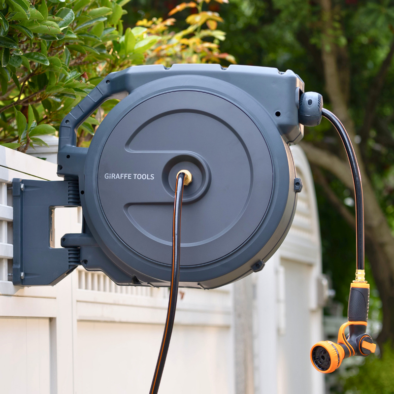 Giraffe Tools Retractable Garden Hose Reel-1/2in-130ft