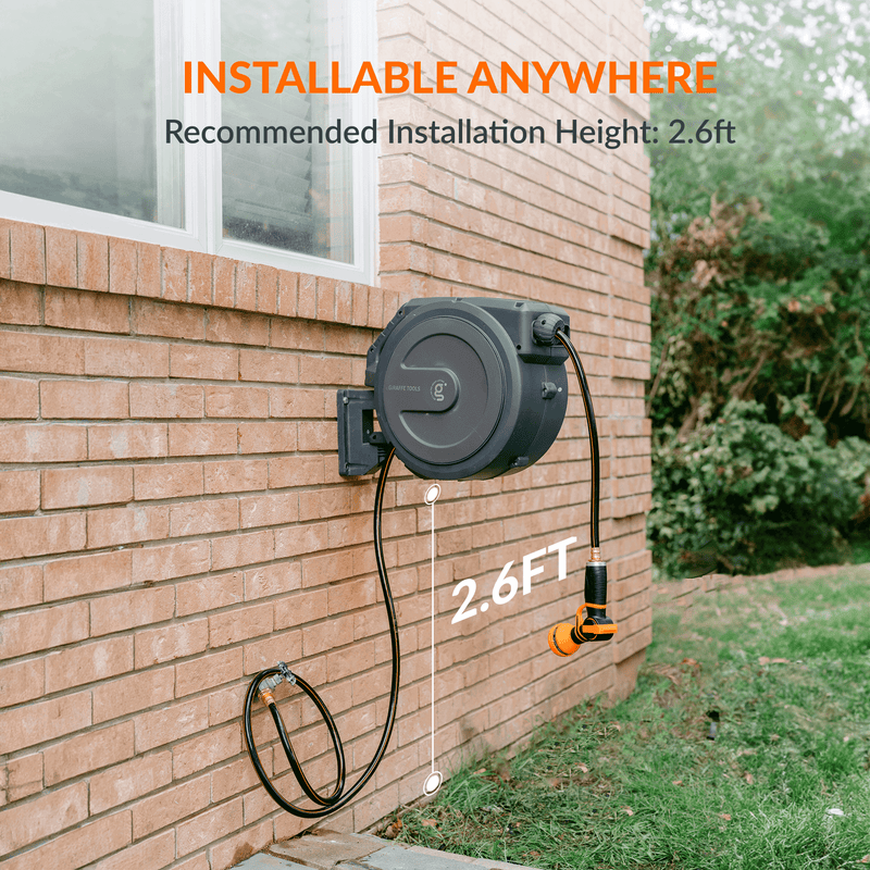 Giraffe Tools Retractable Garden Hose Reel-1/2in-130ft