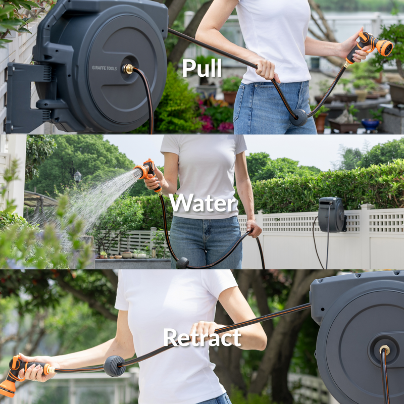 Retractable Garden Hose Reel-1/2in-130ft