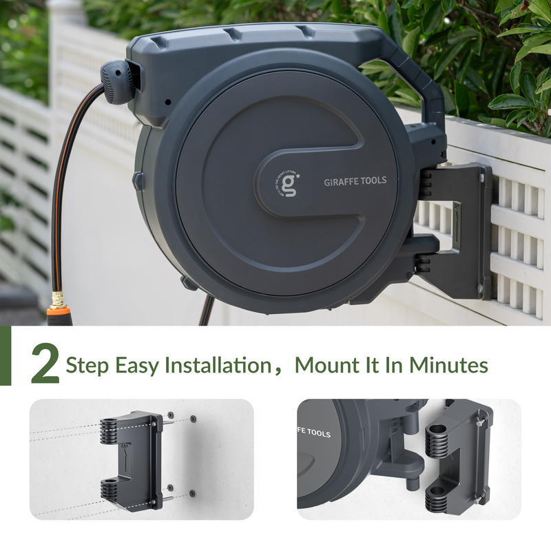 Retractable Garden Hose Reel-1/2in-130ft