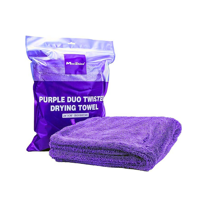 Maxshine 1200 GSM Purple Duo Twisted Loop Microfiber Drying Towel