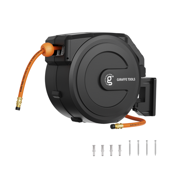 Giraffe Tools Retractable Air Hose Reel-PP Housing-3/8in-50ft