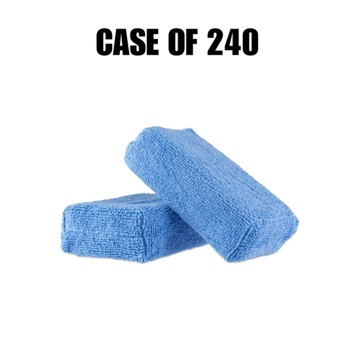 Blue Rectangular Microfiber Applicator Pads [Case of 240] - Custom Dealer Solutions - MF - APP - CS240