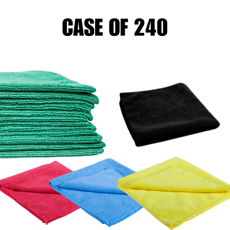 General Purpose Microfiber Utility Towels [Case of 240] - Custom Dealer Solutions - MFTBLK - CS240