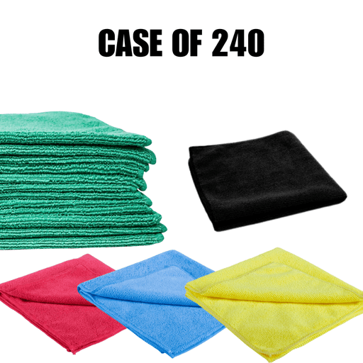 General Purpose Microfiber Utility Towels [Case of 240] - Custom Dealer Solutions - MFTBLK - CS240