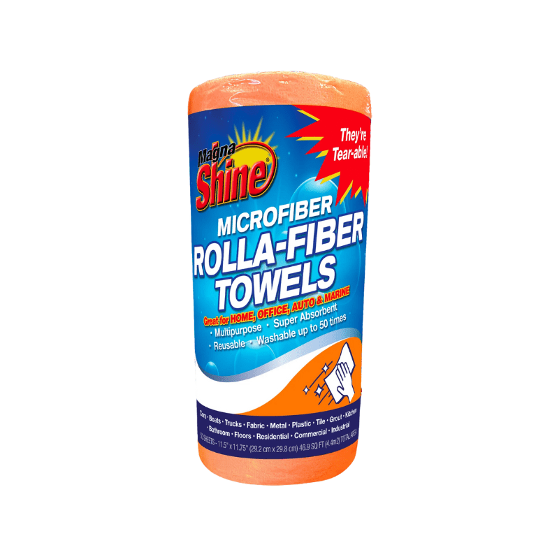 Hi - Tech Magna Shine Rolla - Fiber 12" x 12" Microfiber Towels (50 per roll) - Custom Dealer Solutions - MSRF - OMF50