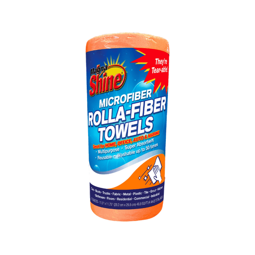 Hi - Tech Magna Shine Rolla - Fiber 12" x 12" Microfiber Towels (50 per roll) - Custom Dealer Solutions - MSRF - OMF50