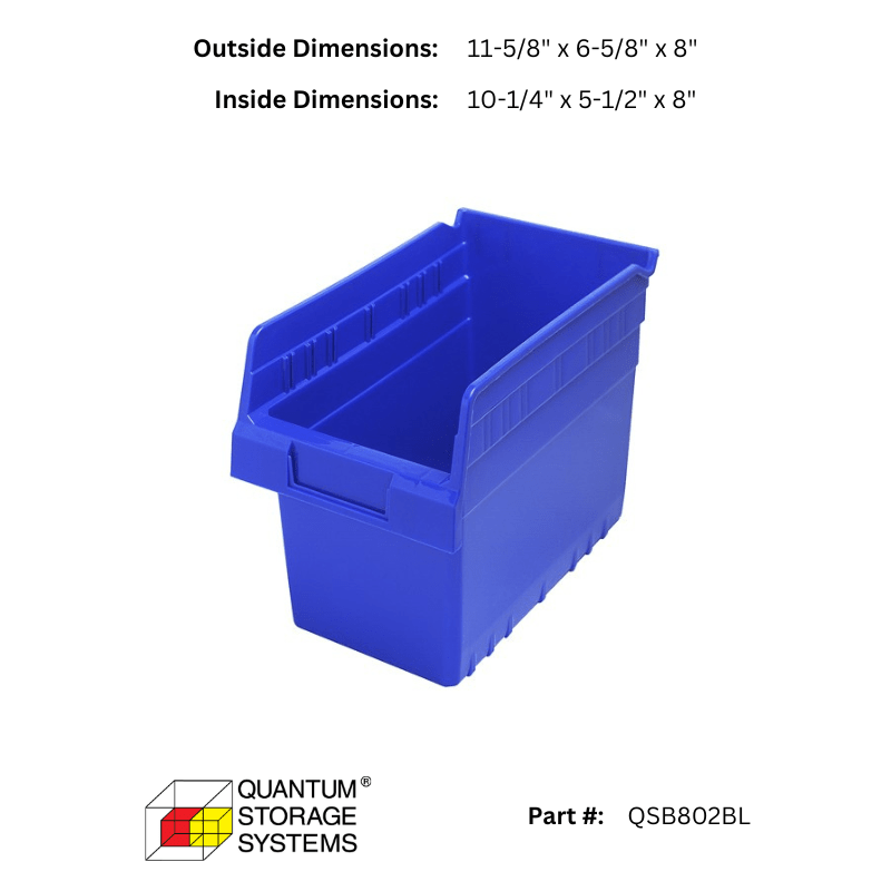 Quantum 36" x 12" x 39" Store - Max 8" Shelf Bin Wire Shelving System (4 Shelves) - Custom Dealer Solutions - WR4 - 39 - 1236 - 802BL