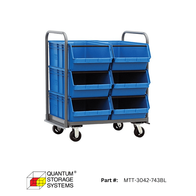 Quantum MTT - 3042 - 743BL Magnum Bin Transport Truck w/ Blue Bins - Custom Dealer Solutions - MTT - 3042 - 743BL