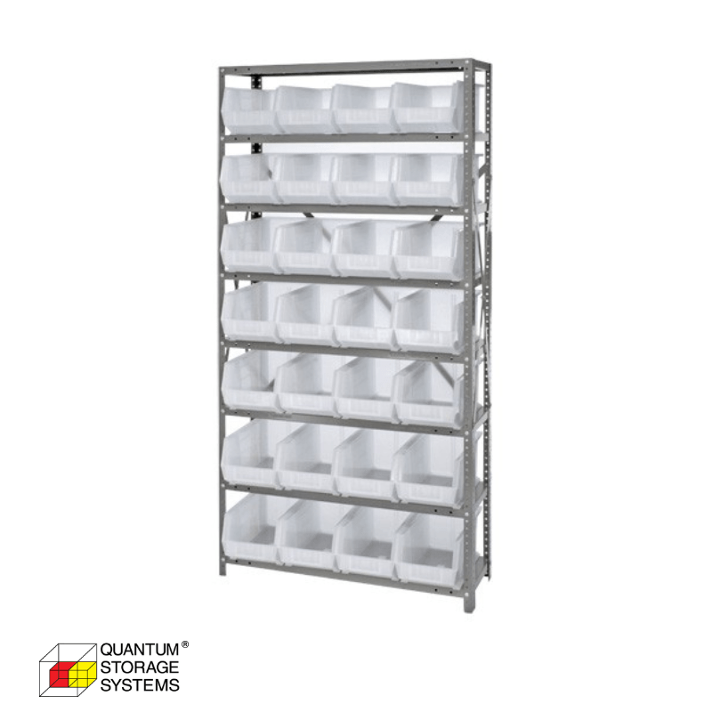 Quantum QSBU - 240CL Clear - View Hang & Stack Bin Storage Center - Custom Dealer Solutions - QSBU - 240CL