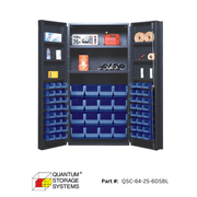 Quantum (QSC - 64 - 2S - 6DS) 36" x 24" x 72" All Welded Bin Cabinet w/ 64 Bins - Custom Dealer Solutions - QSC - 64 - 2S - 6DSBL