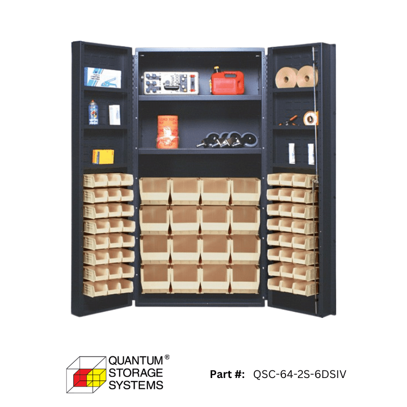 Quantum (QSC - 64 - 2S - 6DS) 36" x 24" x 72" All Welded Bin Cabinet w/ 64 Bins - Custom Dealer Solutions - QSC - 64 - 2S - 6DSIV