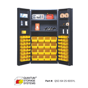 Quantum (QSC - 64 - 2S - 6DS) 36" x 24" x 72" All Welded Bin Cabinet w/ 64 Bins - Custom Dealer Solutions - QSC - 64 - 2S - 6DSYL