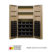 Quantum (QSC - 64 - 2S - 6DS) 36" x 24" x 72" All Welded Bin Cabinet w/ 64 Bins - Custom Dealer Solutions - QSC - BG - 64 - 2S - 6DSBK