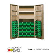 Quantum (QSC - 64 - 2S - 6DS) 36" x 24" x 72" All Welded Bin Cabinet w/ 64 Bins - Custom Dealer Solutions - QSC - BG - 64 - 2S - 6DSGN