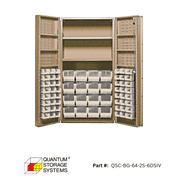 Quantum (QSC - 64 - 2S - 6DS) 36" x 24" x 72" All Welded Bin Cabinet w/ 64 Bins - Custom Dealer Solutions - QSC - BG - 64 - 2S - 6DSIV