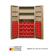 Quantum (QSC - 64 - 2S - 6DS) 36" x 24" x 72" All Welded Bin Cabinet w/ 64 Bins - Custom Dealer Solutions - QSC - BG - 64 - 2S - 6DSRD