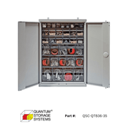Quantum (QSC - QTB36 - 35) 35 Compartment Clear Bin Tip Out Cabinet - Custom Dealer Solutions - QSC - QTB36 - 35