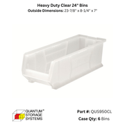 Quantum Storage Heavy Duty Clear 24" Bins - Custom Dealer Solutions - QUS950C