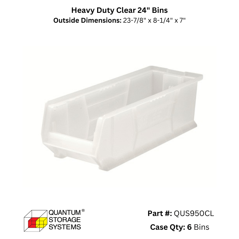 Quantum Storage Heavy Duty Clear 24" Bins - Custom Dealer Solutions - QUS950C