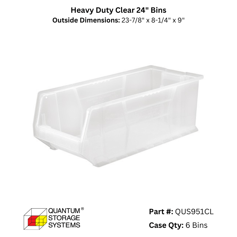 Quantum Storage Heavy Duty Clear 24" Bins - Custom Dealer Solutions - QUS951CL