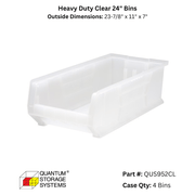 Quantum Storage Heavy Duty Clear 24" Bins - Custom Dealer Solutions - QUS952CL