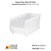 Quantum Storage Heavy Duty Clear 24" Bins - Custom Dealer Solutions - QUS953CL