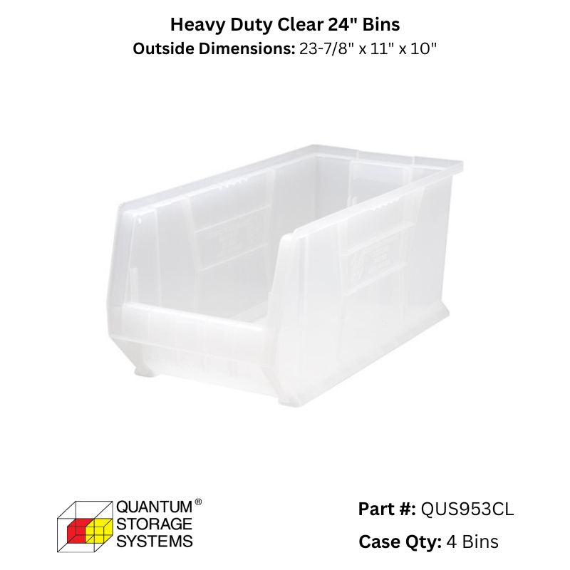 Quantum Storage Heavy Duty Clear 24" Bins - Custom Dealer Solutions - QUS953CL