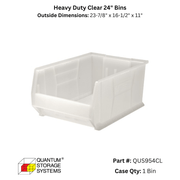 Quantum Storage Heavy Duty Clear 24" Bins - Custom Dealer Solutions - QUS954CL