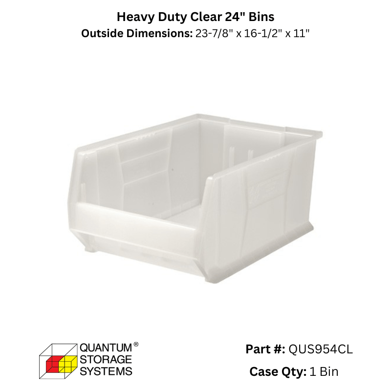 Quantum Storage Heavy Duty Clear 24" Bins - Custom Dealer Solutions - QUS954CL