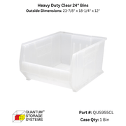 Quantum Storage Heavy Duty Clear 24" Bins - Custom Dealer Solutions - QUS955CL