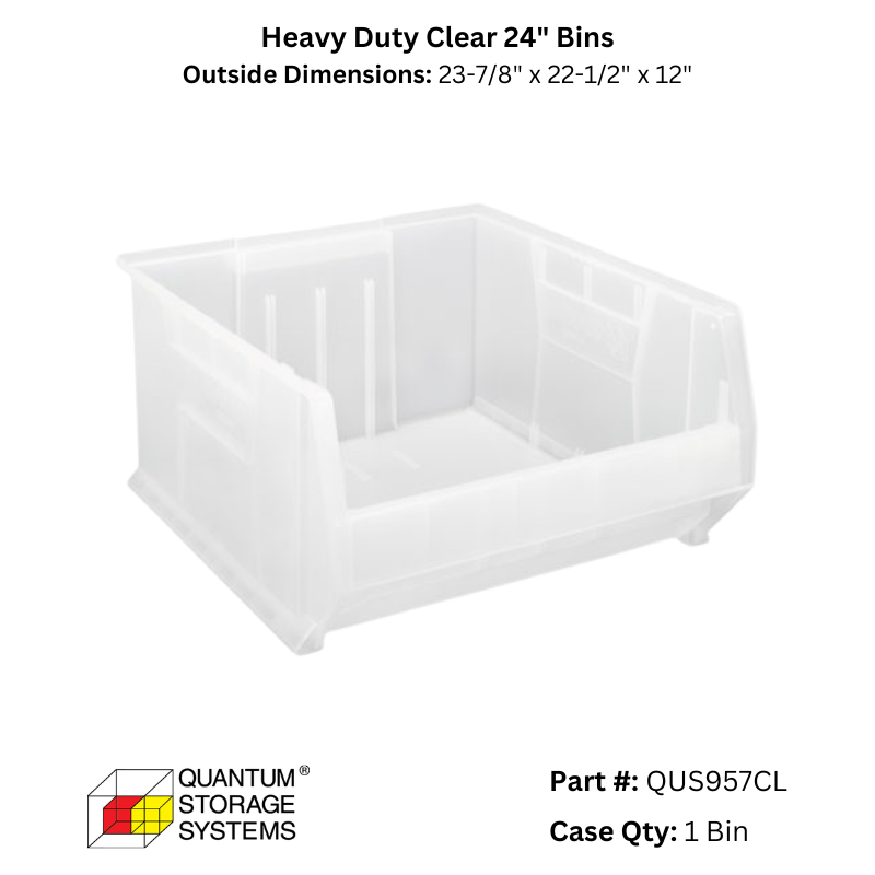 Quantum Storage Heavy Duty Clear 24" Bins - Custom Dealer Solutions - QUS957CL
