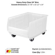 Quantum Storage Heavy Duty Clear 24" Bins - Custom Dealer Solutions - QUS964MOBCL