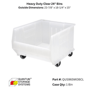 Quantum Storage Heavy Duty Clear 24" Bins - Custom Dealer Solutions - QUS965MOBCL