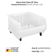 Quantum Storage Heavy Duty Clear 24" Bins - Custom Dealer Solutions - QUS967MOBCL