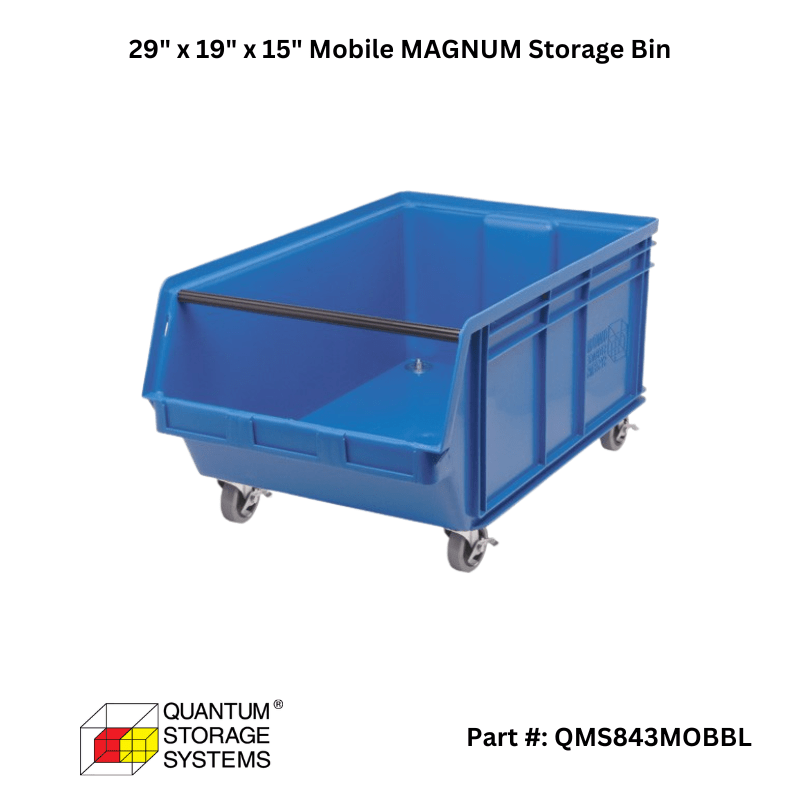 Quantum Storage QMS843MOB 29" x 19" x 15" Mobile MAGNUM Storage Bins - Custom Dealer Solutions - QMS843MOBBL