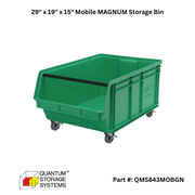 Quantum Storage QMS843MOB 29" x 19" x 15" Mobile MAGNUM Storage Bins - Custom Dealer Solutions - QMS843MOBGN