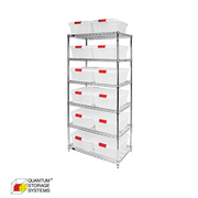 Quantum WR6 - 191507CL Clear - View Latch Container Wire Shelving System - Custom Dealer Solutions - WR6 - 191507CL