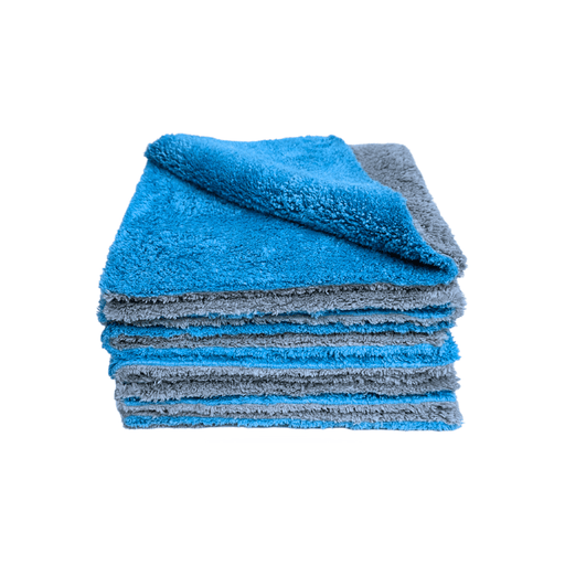 Royal Plush Double Pile Microfiber Detailing Towel Blue/Gray (16 inch x 16 in, 700 GSM) - 6 Pack - Custom Dealer Solutions - BGDUO16 - 06