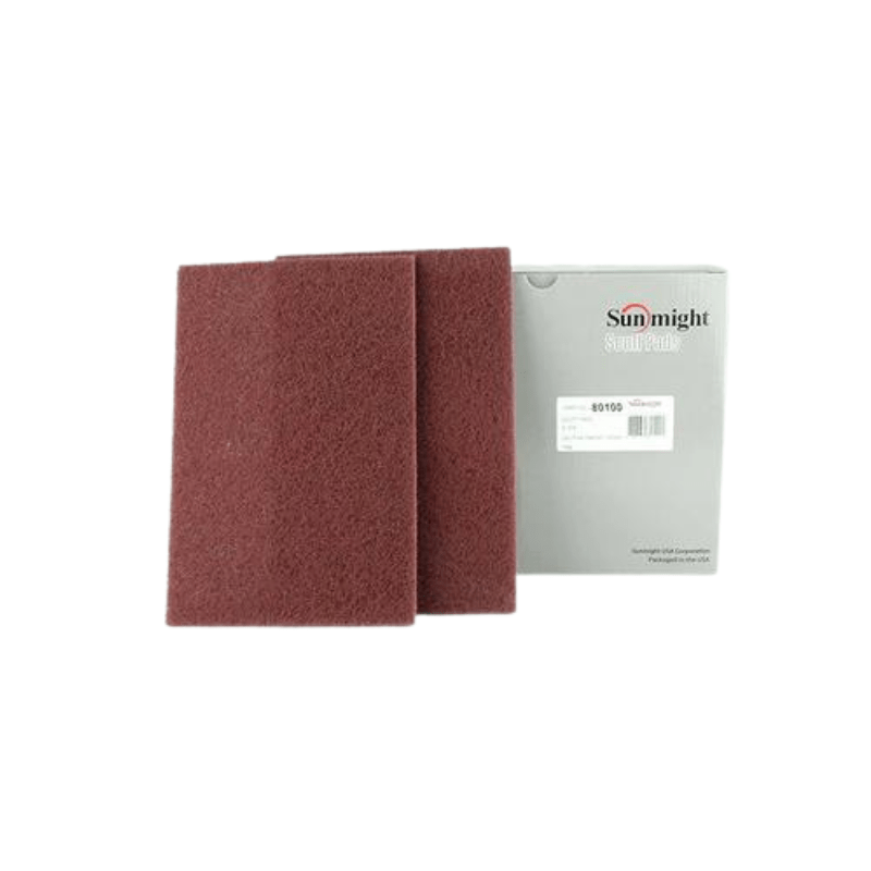 Sunmight 6" x 9" Scuff Pads Maroon Very Fine 20/Box - Custom Dealer Solutions - 80100