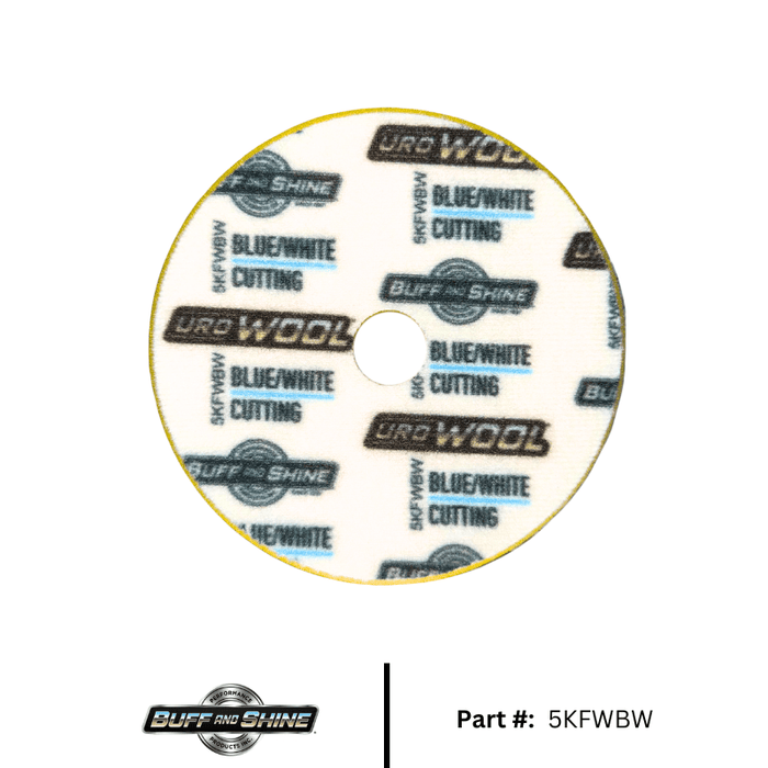 Uro Wool Blue/White Heavy Cutting Pad - Custom Dealer Solutions - 5KFWBW