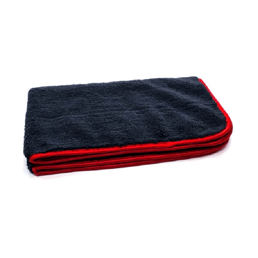 16" x 24" Silk Edge Microfiber Drying Towels (Black/Red) - 12 Pack - Custom Dealer Solutions - SEMDT - BR - 12