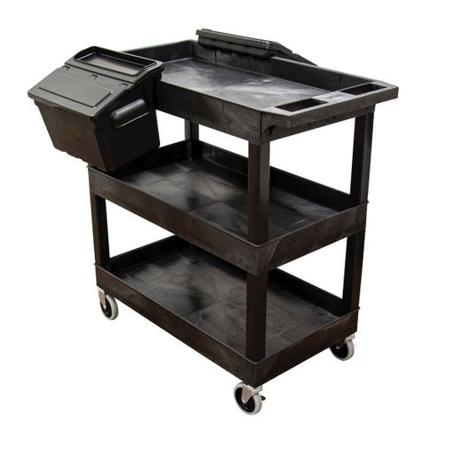 32" x 18" Tub Cart - Three Shelves w/ Outrigger Utility Cart Bins - Custom Dealer Solutions - EC111 - B - OUTRIG
