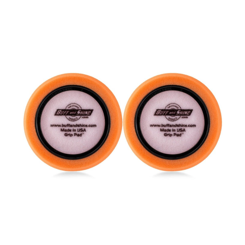 4" Orange Medium Cutting Hex Faced Foam Grip Pad - 2 Pack - Custom Dealer Solutions - 480RH