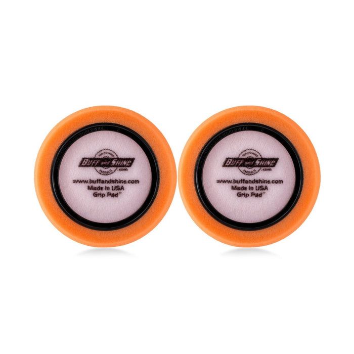 4" Orange Medium Cutting Hex Faced Foam Grip Pad - 2 Pack - Custom Dealer Solutions - 480RH