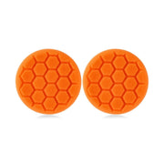 4" Orange Medium Cutting Hex Faced Foam Grip Pad - 2 Pack - Custom Dealer Solutions - 480RH